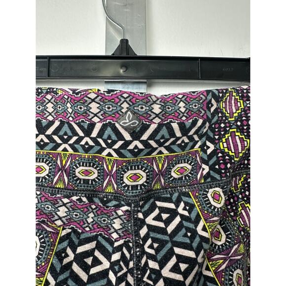 Prana Pants Women M Geometric Flare Yoga Hemp Organic Cotton Pull On Boho C4 - Picture 4 of 8